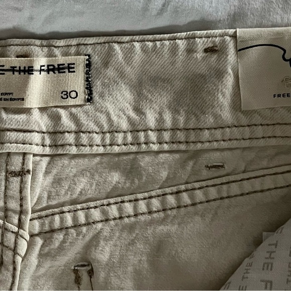 Free People Aster Straight Leg Denim 100% Cotton Jeans We The Free Cream Sz 30 - Picture 7 of 16